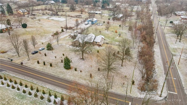 aerial view featuring a rural view