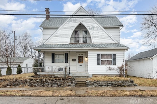 view of front facade featuring covered porch