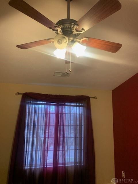 interior details with ceiling fan