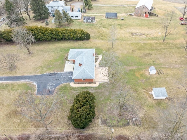 bird's eye view with a rural view