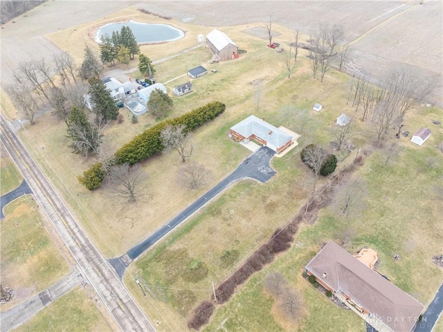 bird's eye view with a rural view