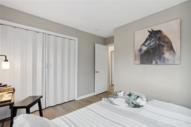 bedroom featuring light hardwood / wood-style flooring