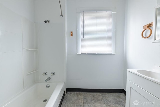 bathroom with shower / bath combination and vanity