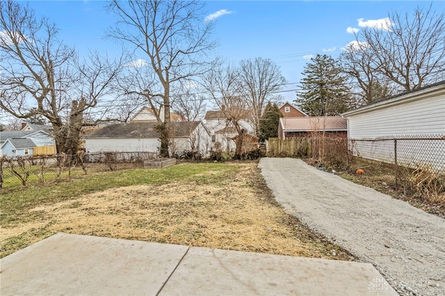 view of yard with a patio area and fence