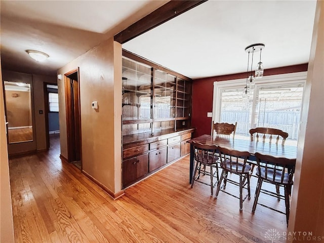 dining area with hardwood / wood-style flooring