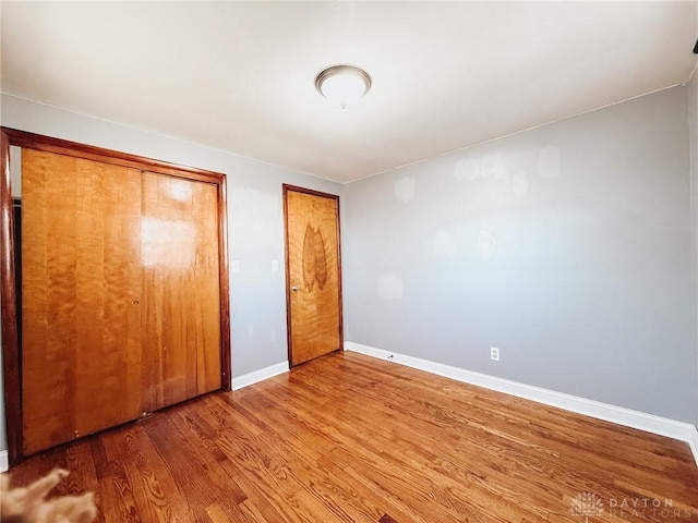 unfurnished bedroom featuring wood-type flooring