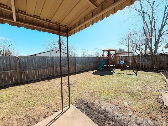 view of yard featuring a playground