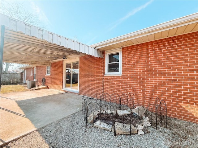 view of patio featuring central air condition unit