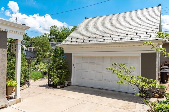 view of garage