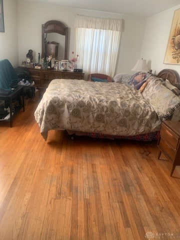 bedroom with light hardwood / wood-style flooring