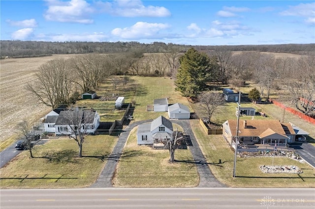 drone / aerial view featuring a rural view