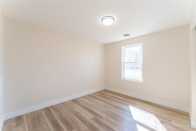 empty room featuring light hardwood / wood-style flooring