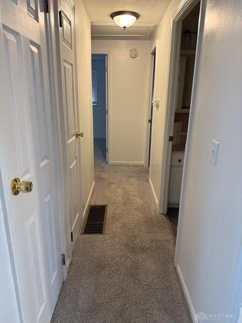 hallway with carpet