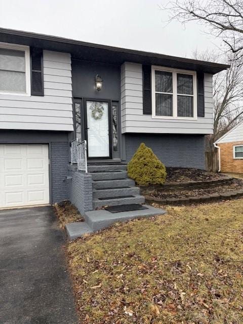 split foyer home with a garage