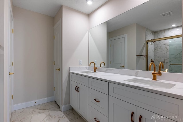 2220 Tandem Dr, Xenia, OH 45385 - bathroom with walk in shower and vanity