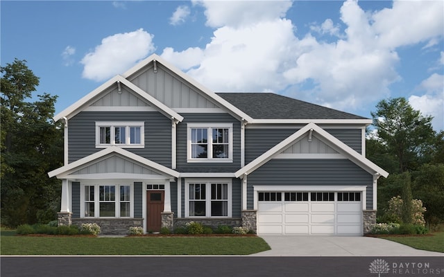 craftsman house featuring a front yard