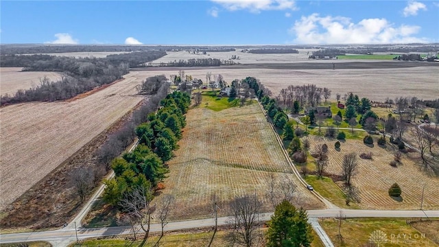 bird's eye view featuring a rural view