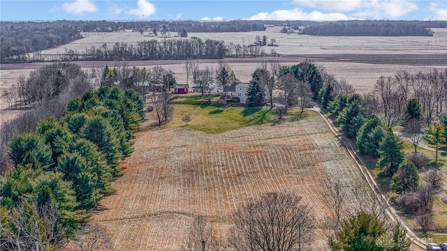 bird's eye view featuring a rural view