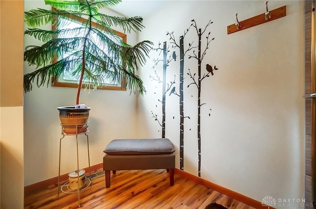 sitting room featuring wood-type flooring