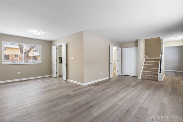 interior space featuring light wood-type flooring