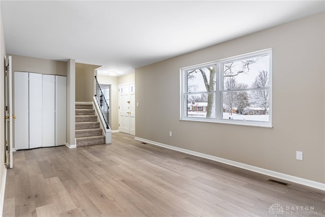 interior space featuring light wood-type flooring