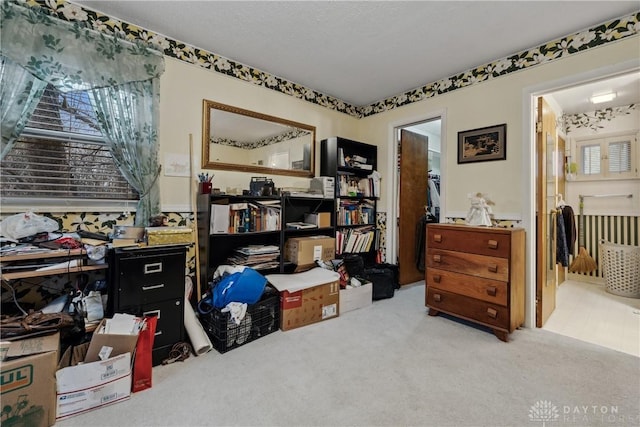 interior space with plenty of natural light and carpet floors