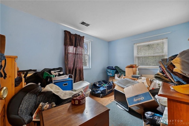 interior space with hardwood / wood-style flooring