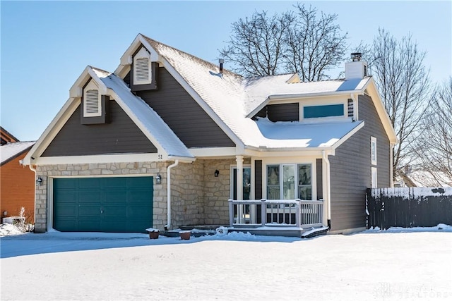 view of front of house with a garage