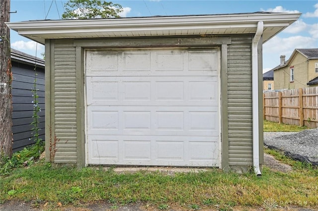 view of garage