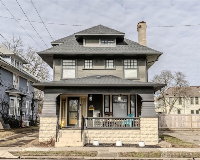 view of front of house with covered porch