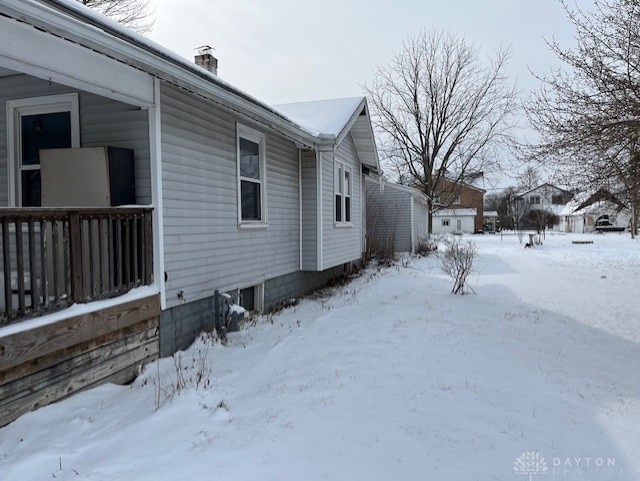 view of snowy exterior