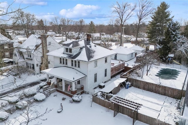 view of snowy aerial view