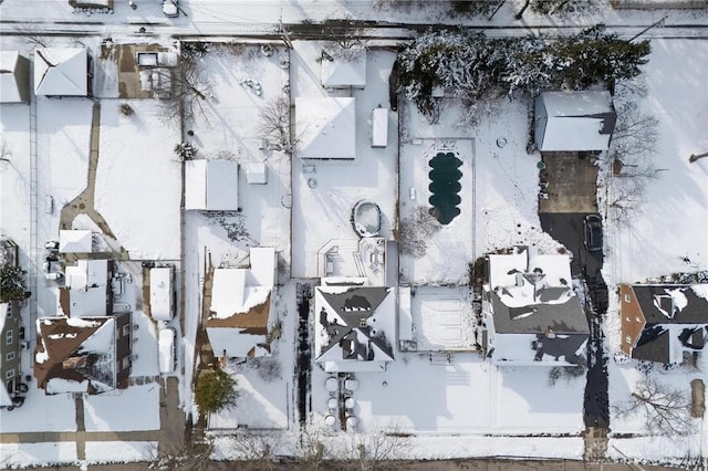 view of snowy aerial view