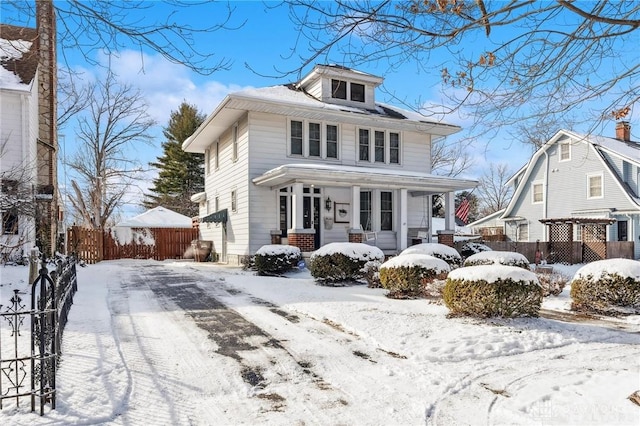 view of front of home with a porch