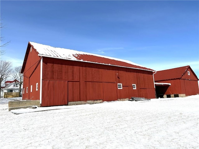 view of snow covered structure