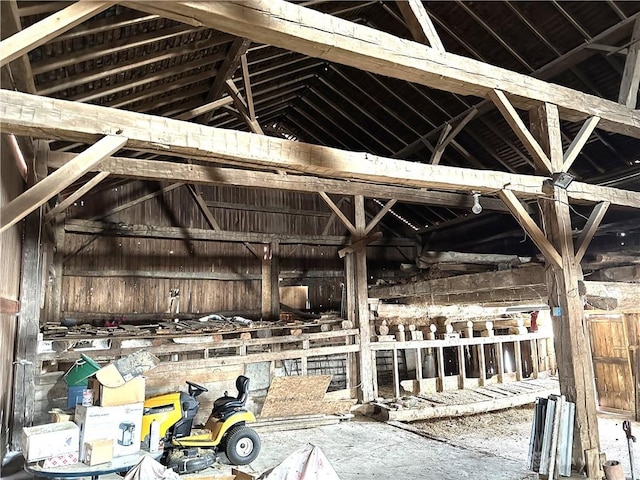 misc room featuring vaulted ceiling