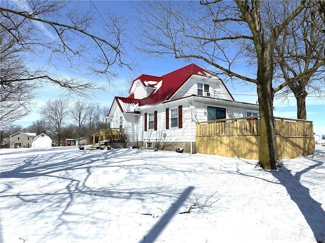 view of snowy exterior