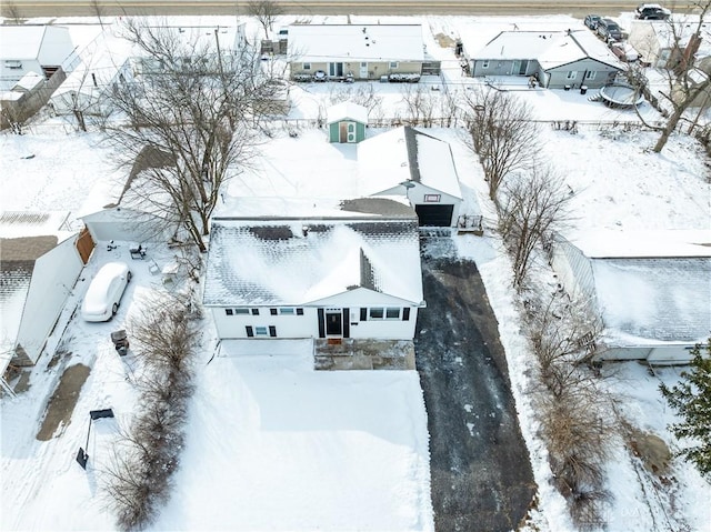 view of snowy aerial view