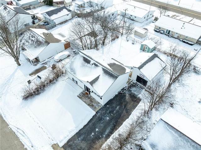 view of snowy aerial view