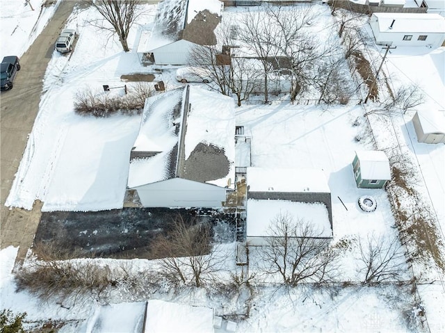 view of snowy aerial view