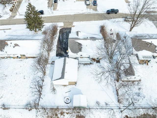 view of snowy aerial view