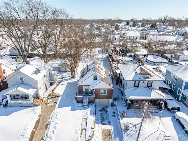 view of snowy aerial view