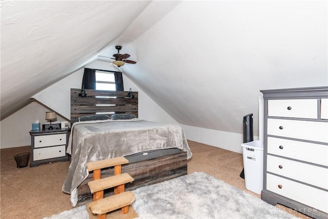 1908 John Glenn Rd, Dayton, OH 45420 - bedroom with a ceiling fan, lofted ceiling, and carpet