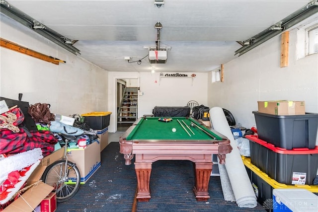 recreation room with pool table