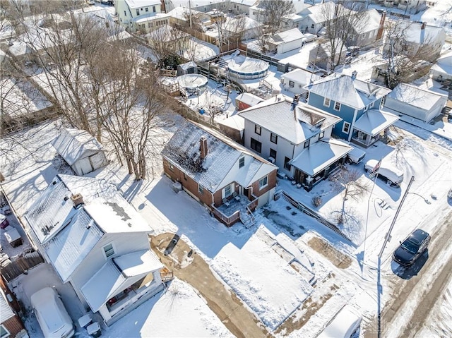 view of snowy aerial view