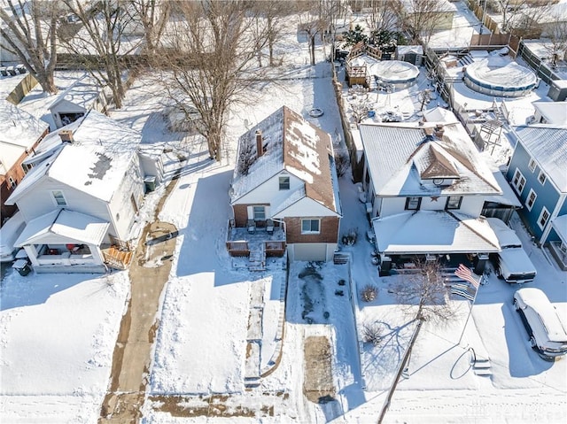 view of snowy aerial view