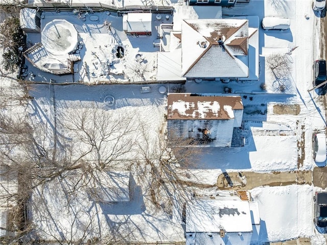 view of snowy aerial view