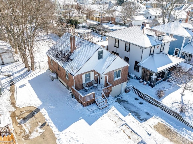 view of snowy aerial view