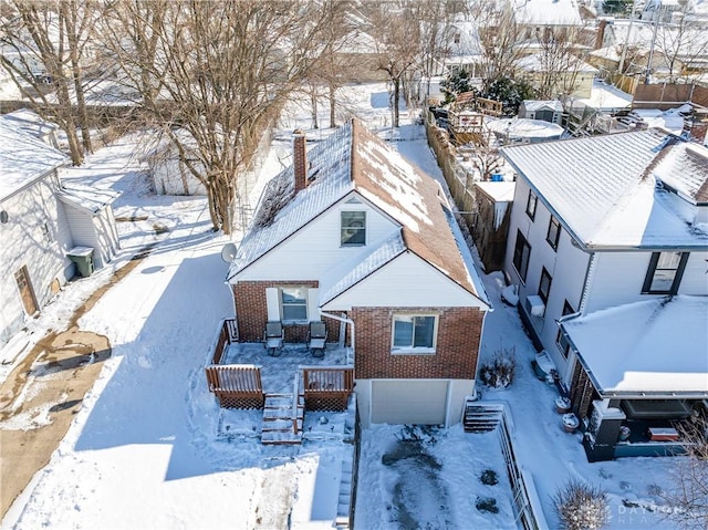 view of snowy aerial view