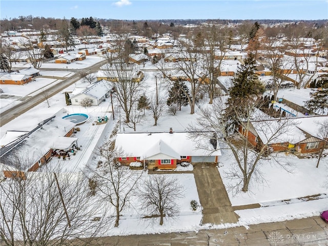 view of snowy aerial view